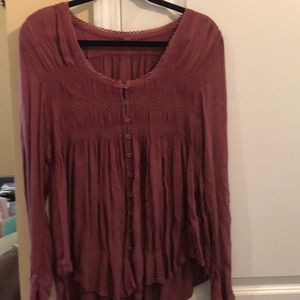 Oversized dark purple top